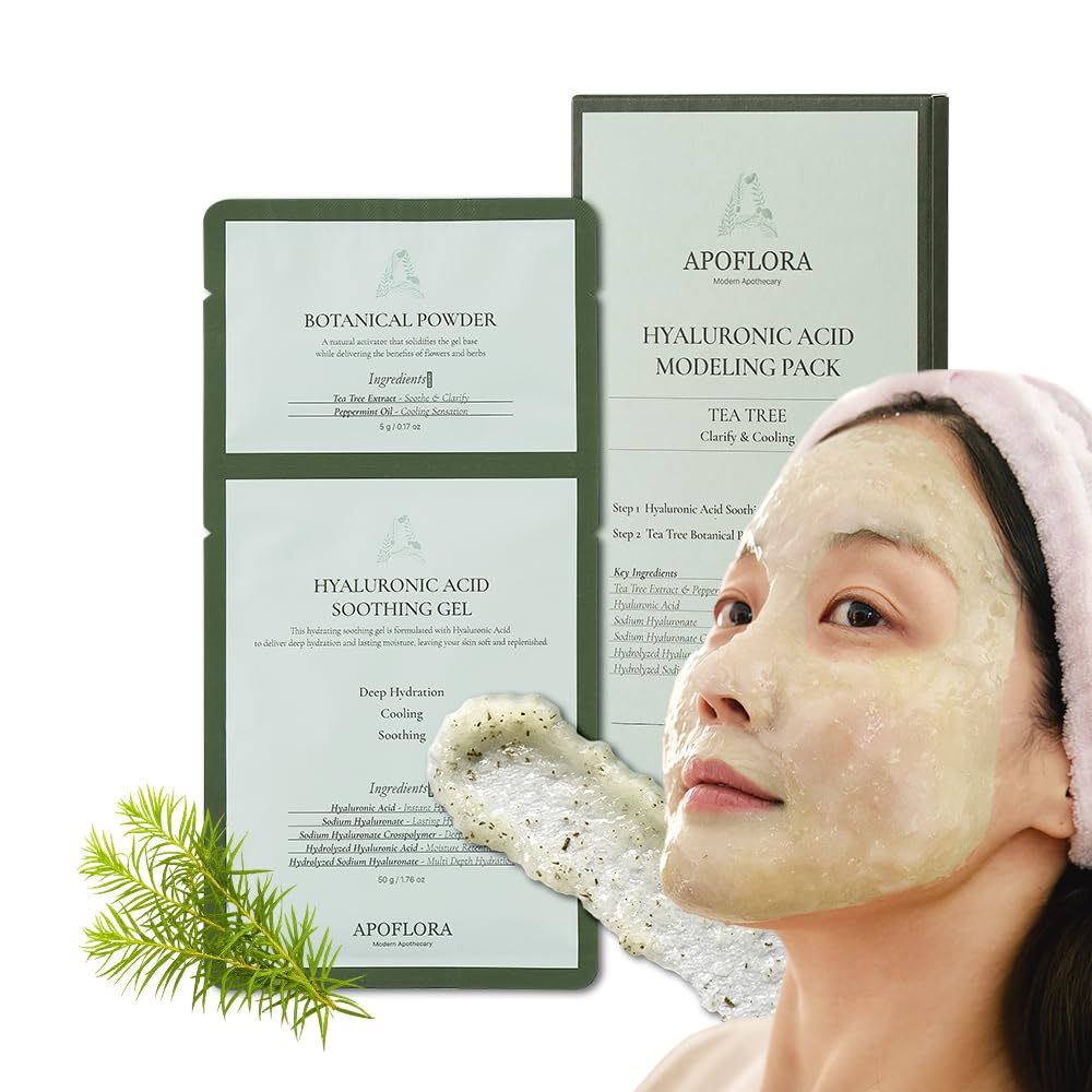 APOFLORA K Beauty - Máscara de modelado de árbol de té, ácido hialu...