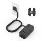 TESSAN - Cable de extensión de 5 pies, regleta de alimentación con protección contra sobretensiones 900J, color negro