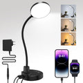 Lámpara Lámpara de escritorio LED de 15 W con puertos de carga USB, lámpara de mesa regulable con 3 temperaturas de color, 5 brillo, 4 temporizadores, luz de cuello de cisne flexible con base