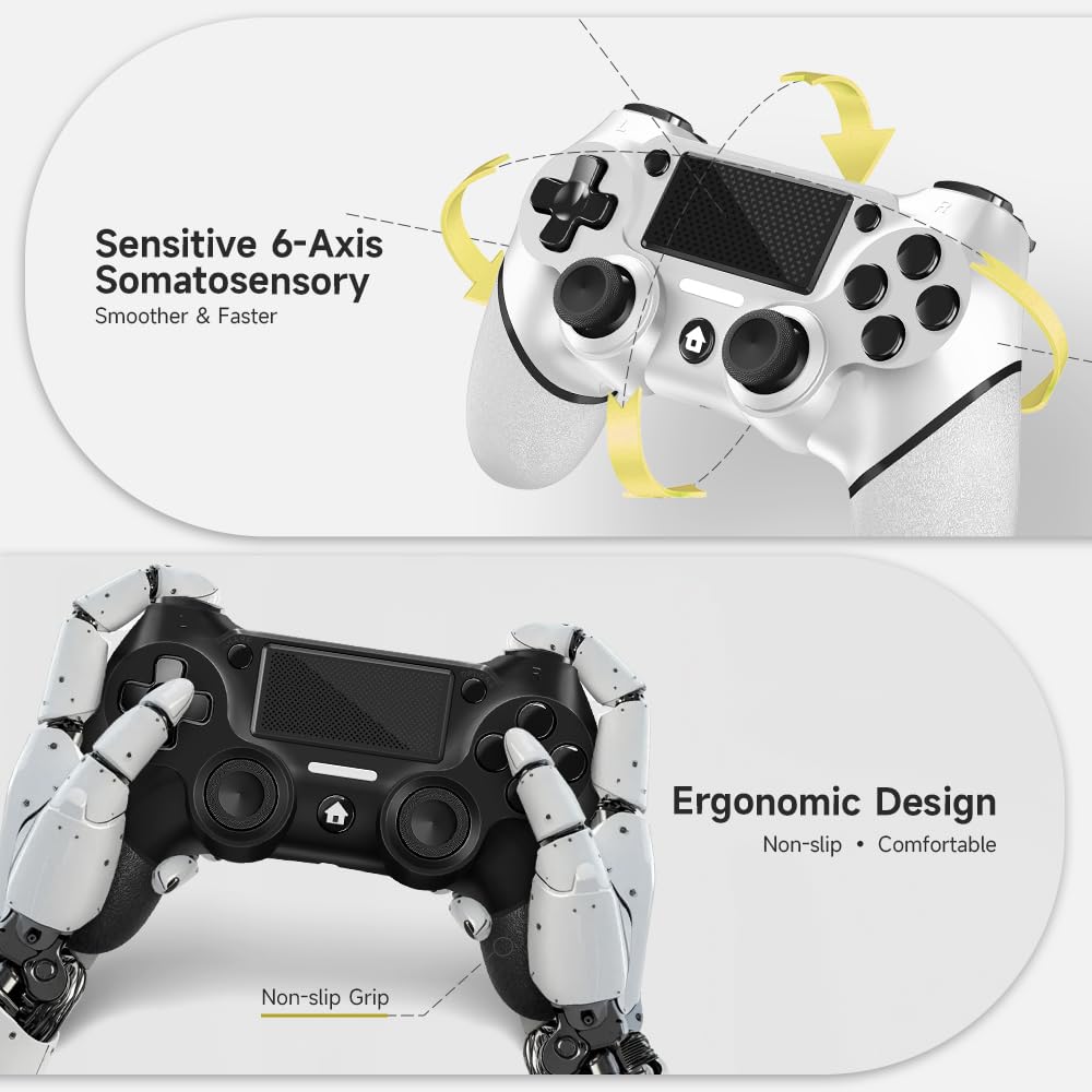 AceGamer Paquete de 2 para controlador PS4, controlador inalámbrico...
