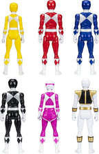 Power Rangers Mighty Morphin - Paquete de 6 figuras de acción de 12 pulgadas, juguetes con accesorios para niños de 4 años en adelante (exclusivo de Amazon)