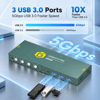 Conmutador KVM HDMI para 4 computadoras 1 monitor, 4K@60HZ 4 puertos KVM