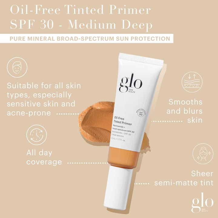 Glo Skin Beauty Imprimación tintada sin aceite SPF 30, (profundidad...