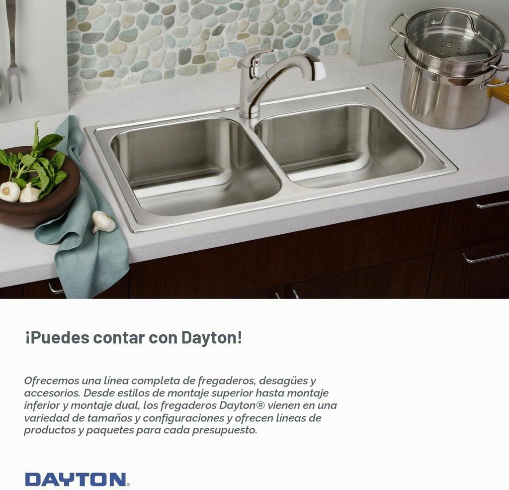 Elkay GE125213 Dayton - Fregadero de acero inoxidable con tapa individual