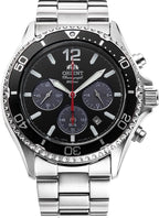 Orient Reloj Solar Quartz 656.2 ft Diver Style con Cronógrafo y Cristal de Zafiro