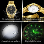OLEVS Reloj para Hombres Acero Inoxidables Cuarzo Lujo Reloj de vestir de gran esfera