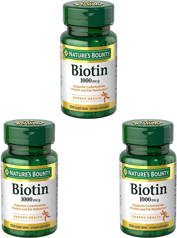 Nature's Bounty Biotina, suplemento vitamínico, apoya el metabo...