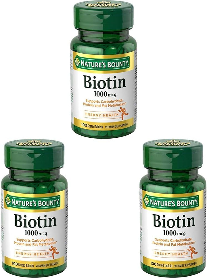 Nature's Bounty Biotina, suplemento vitamínico, apoya el metabo...