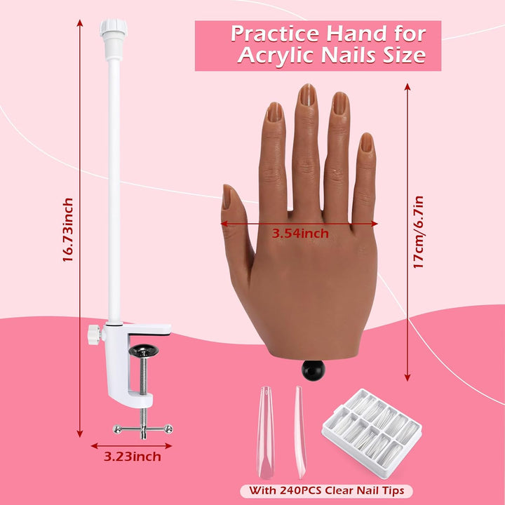 LIONVISON Mano de práctica para uñas acrílicas, práctica de mano de...