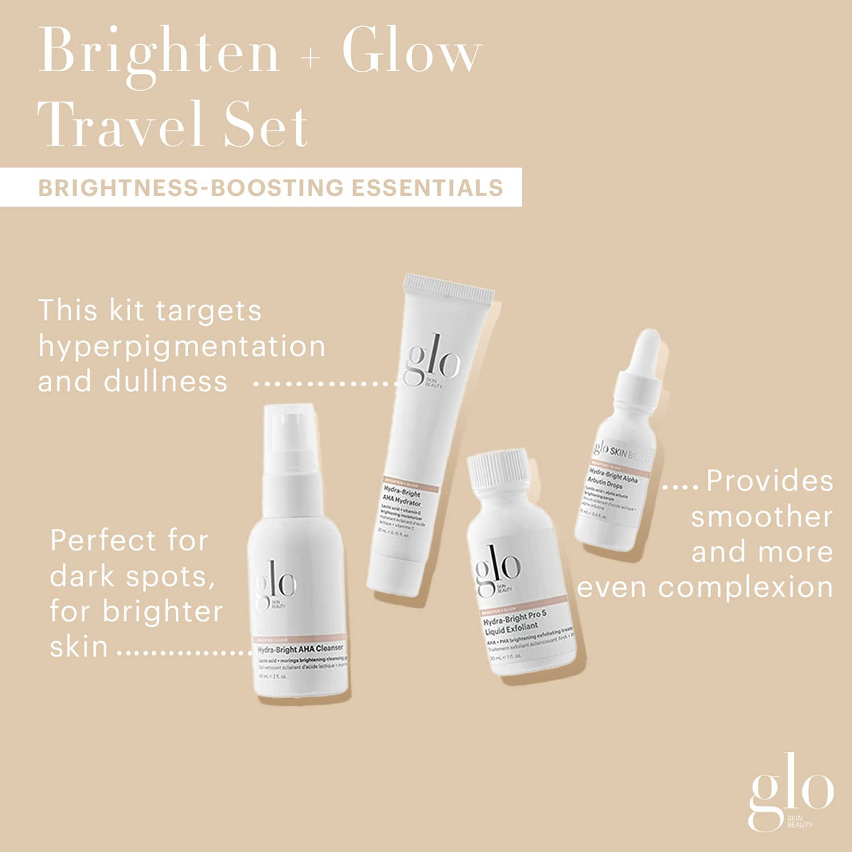 Glo Skin Beauty Set de viaje Brighten + Glow | Mini kit profesional...