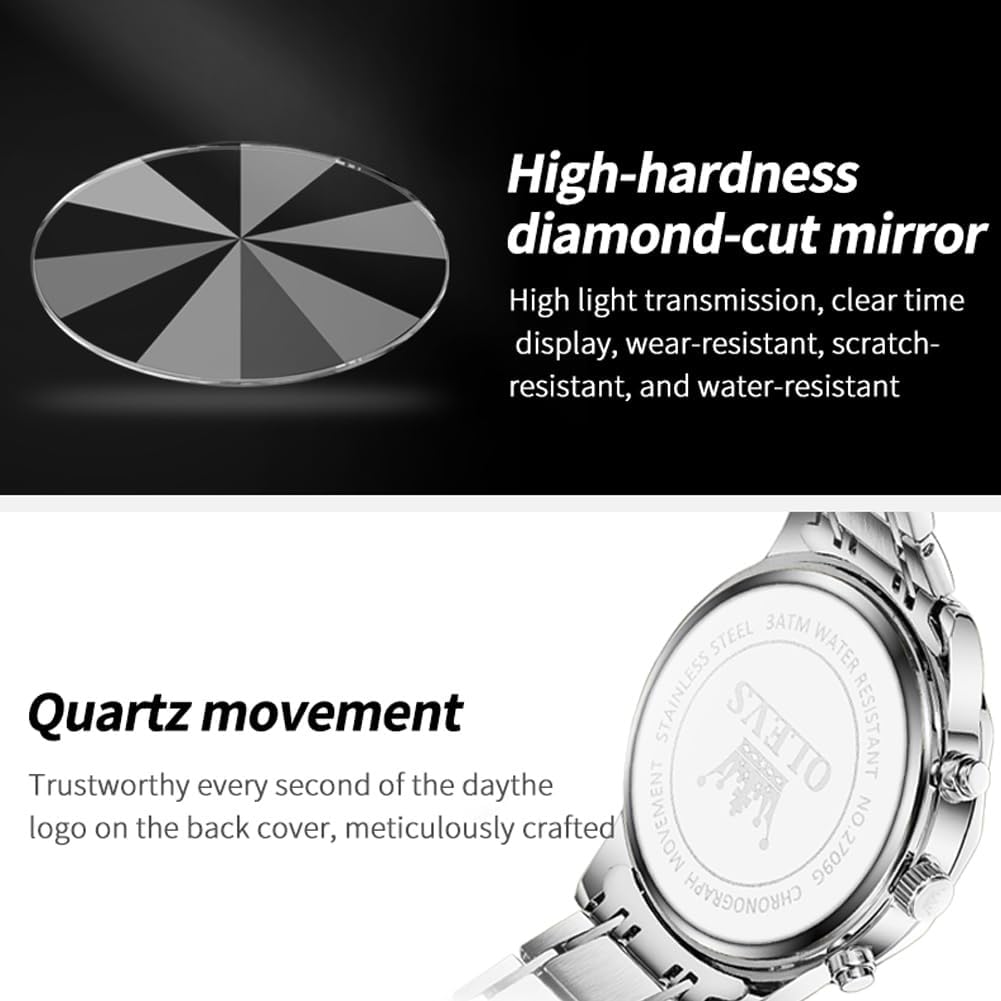 OLEVS Reloj para Hombres Clásico de Negocios en Acero Inoxidable Reloj para Hombre