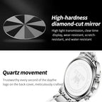 OLEVS Reloj para Hombres Clásico de Negocios en Acero Inoxidable Reloj para Hombre
