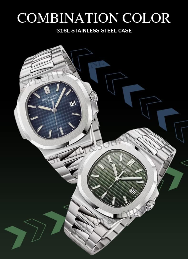 Reloj mecánico automático para hombre Specht & Söhne con cristal de zafiro, relojes automáticos para hombre de 40 mm, movimiento Miyota 8215 de Japón, resistente al agua hasta 50 m