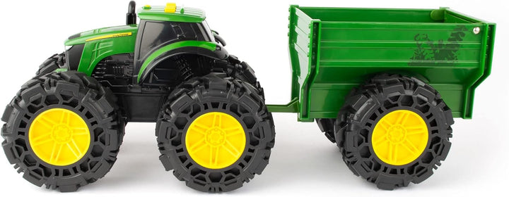TOMY Monster Treads - John Deere Tractor Toy and Wagon -