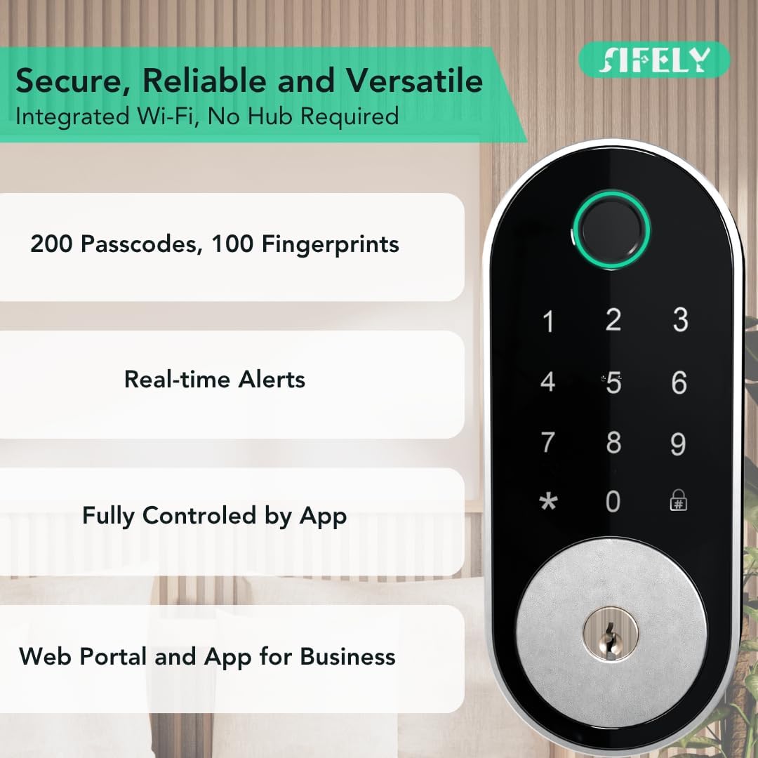 Cerradura inteligente incorporada con huella dactilar y WiFi con te...