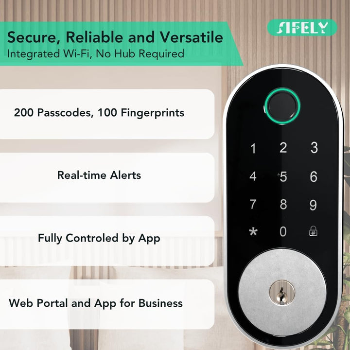 Cerradura inteligente incorporada con huella dactilar y WiFi con te...