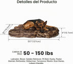 Laifug - Cama para perro de piel sintética de lujo, espuma viscoelástica de