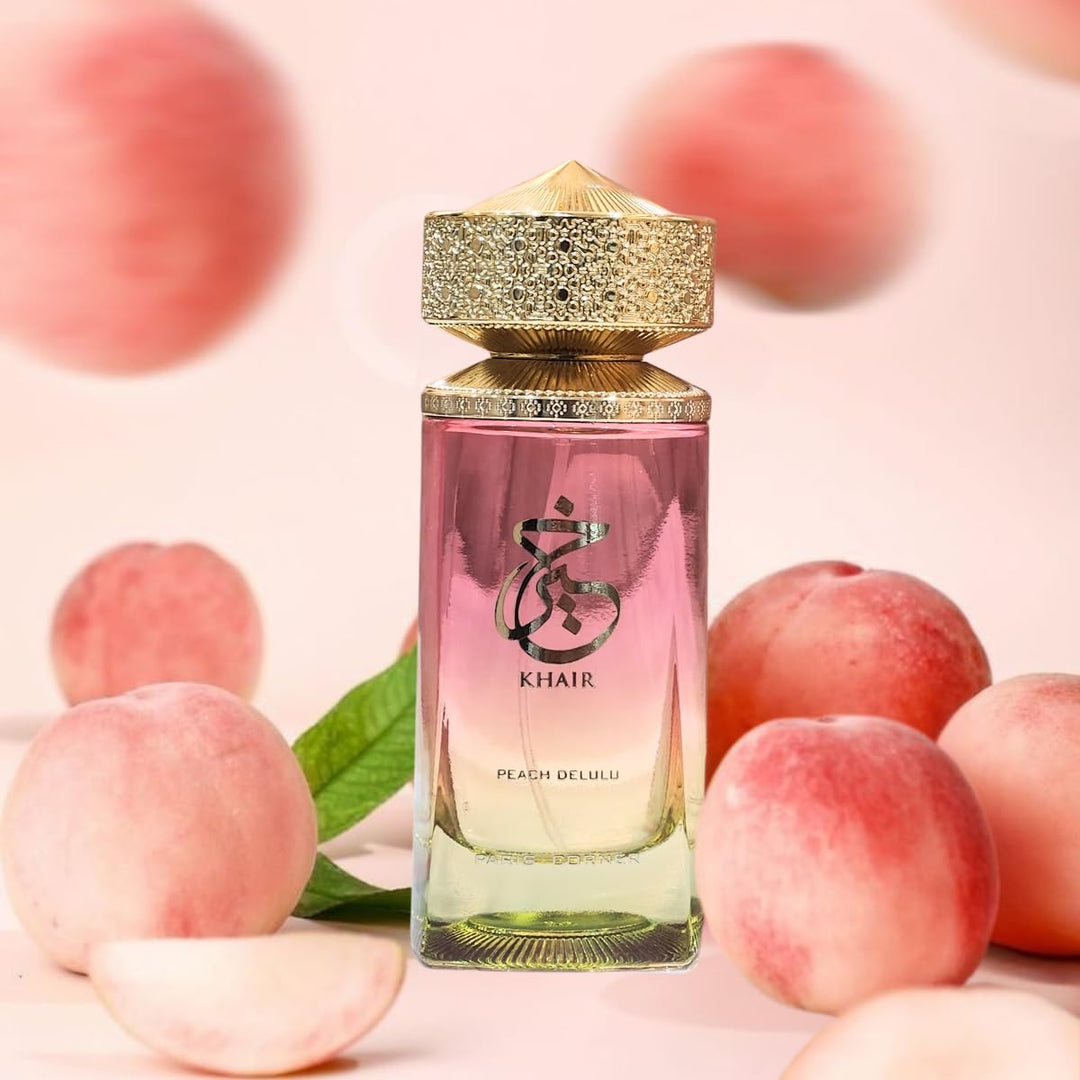 Paris Corner Khair Peach Delulu Eau de Parfum para mujer, 3.4 onzas...