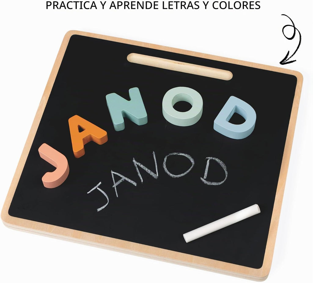 Janod - Sweet Cocoon - Rompecabezas de madera del alfabeto para niños