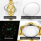 Reloj para mujer OLEVS, reloj analógico clásico de vestir en acero inoxidable con fecha