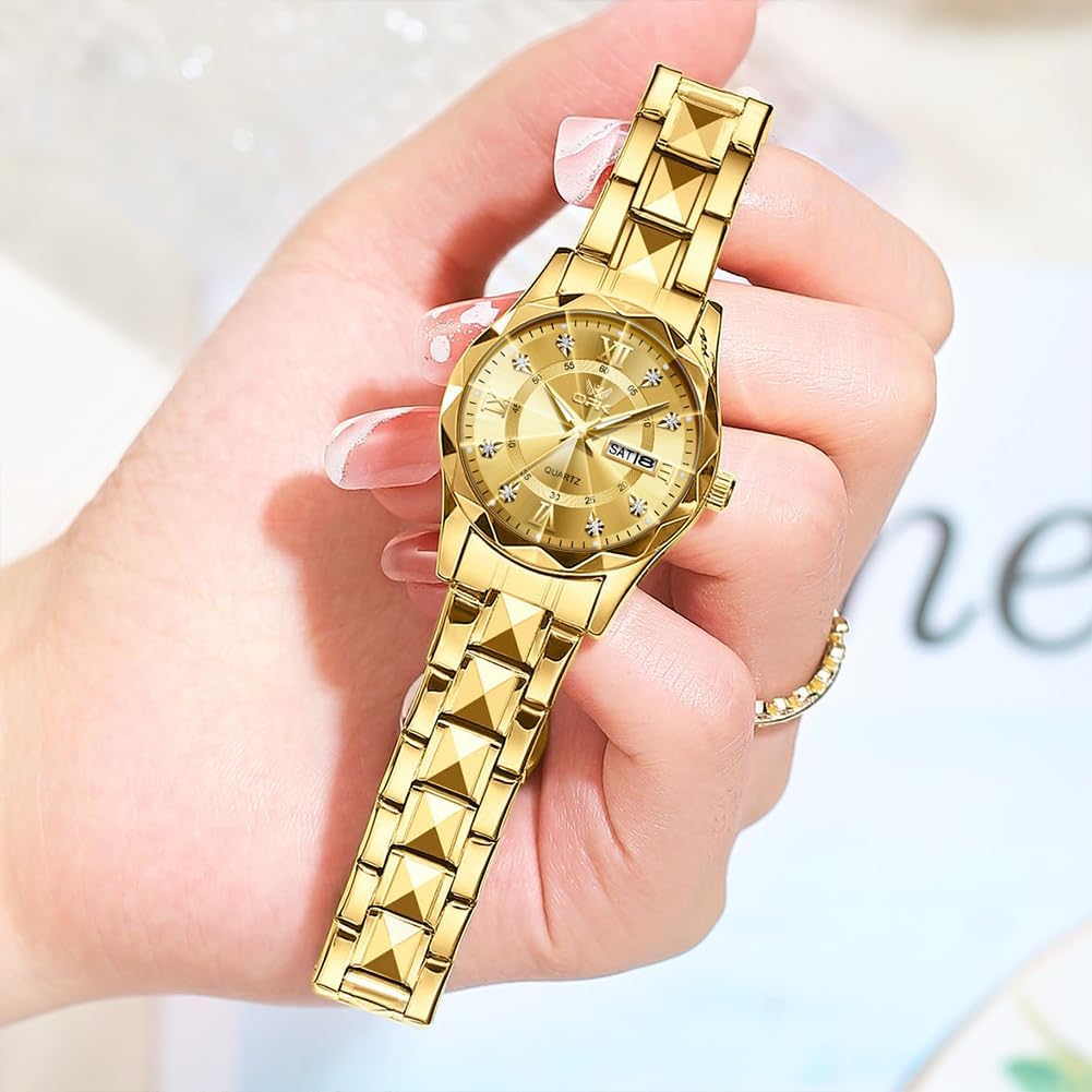 OPK Relojes para Mujer Estilo Business, Reloj Femenino con Correa de Acero Inoxidable, Reloj de Muñeca para Damas