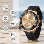OLEVS Relojes para hombres con correa negra, Reloj cronógrafo profesional para hombres