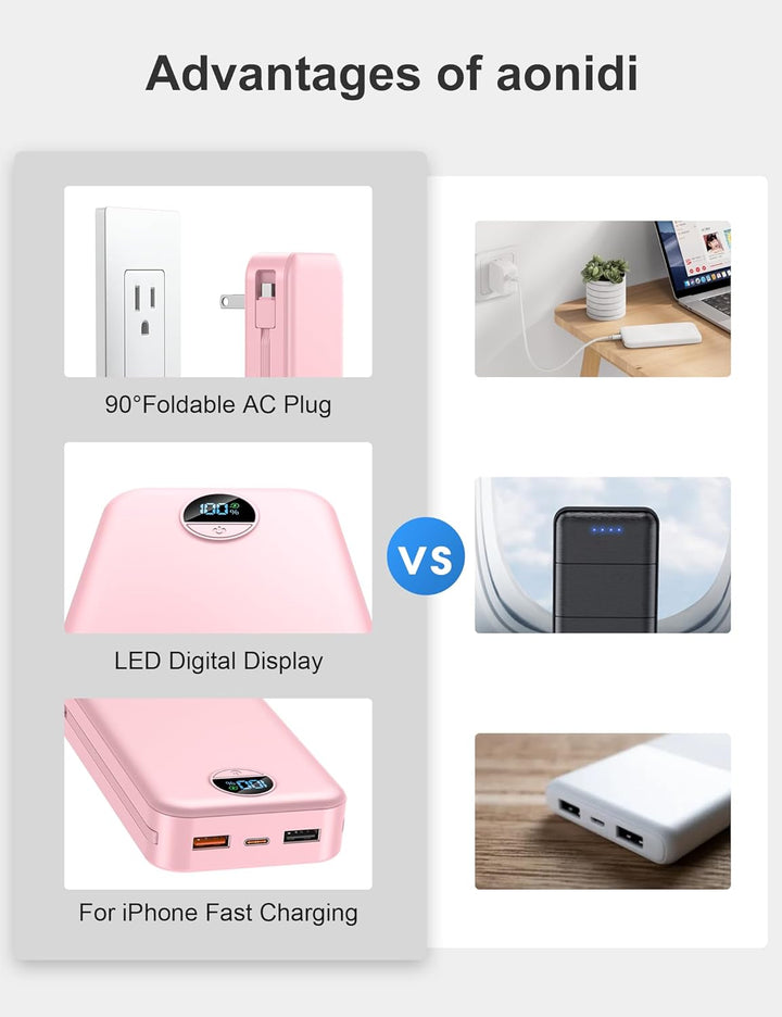 Cargador portátil, 20000 mAh 22.5 W, cargador de batería de carga r...