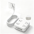 Regleta de alimentación con protector de sobretensión, 3 lados, 8 AC 6