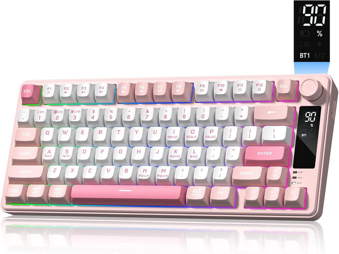 Womier DK75 75% Wireless Gaming Keyboard, RGB Backlit Creamy Keyboa...