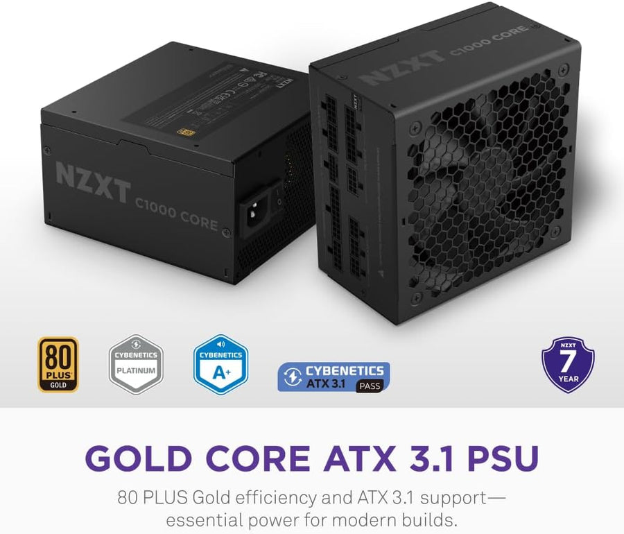 NZXT C1000 Gold Core - Fuente de alimentación ATX 3.1 de 1000 W, 80...