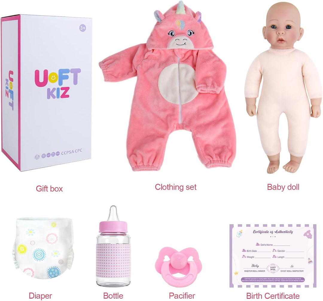 UOFTKIZ Muñecas de bebé - Muñecas de niña de la vida real de 17 pul...