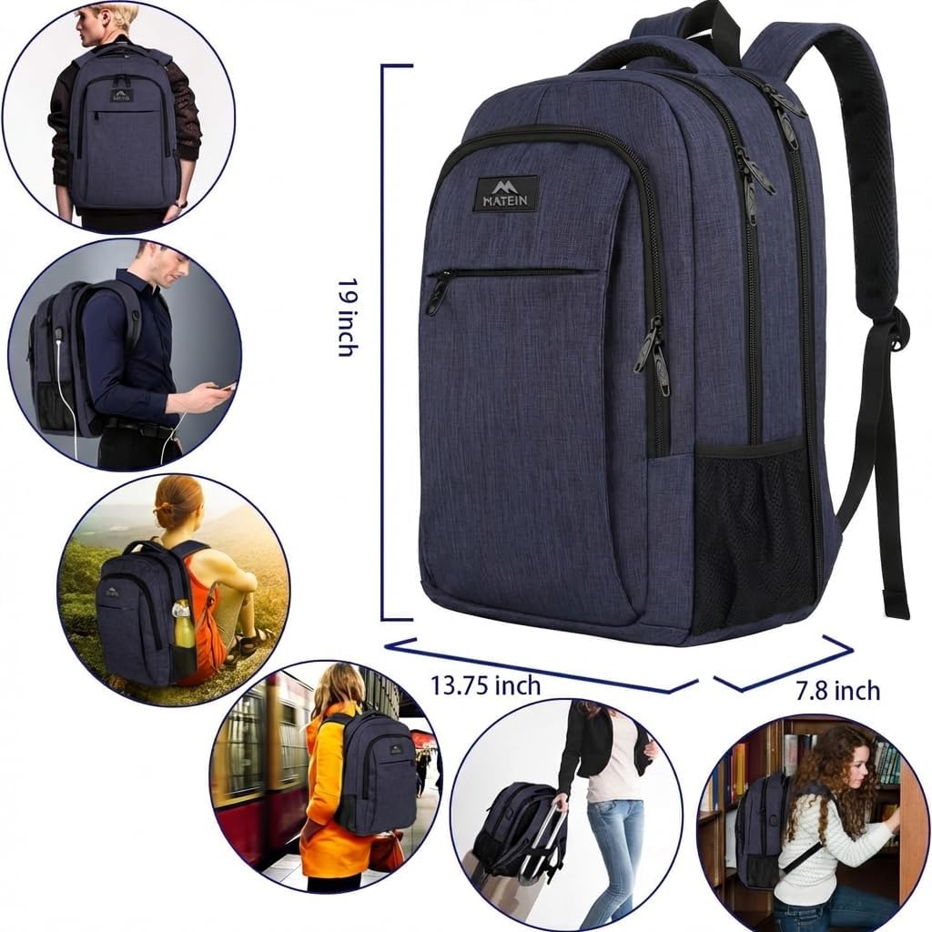 MATEIN - Mochila grande para universidad, mochila resistente para c...