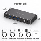 Conmutador KVM 1 monitor 2 ordenadores, 4K@60Hz USB-C HDMI KVM