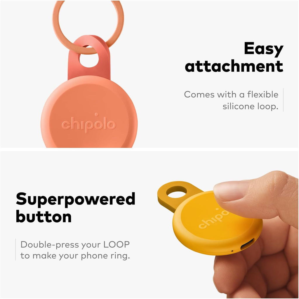 Chipolo LOOP - Etiqueta de seguimiento Bluetooth recargable - Paquete de 4