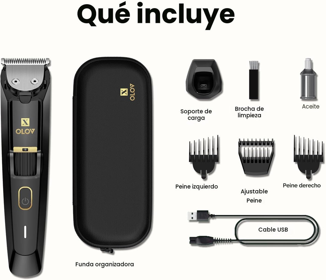 OLOV X Recortadora de barba para hombre, todo en uno, con dial de p...