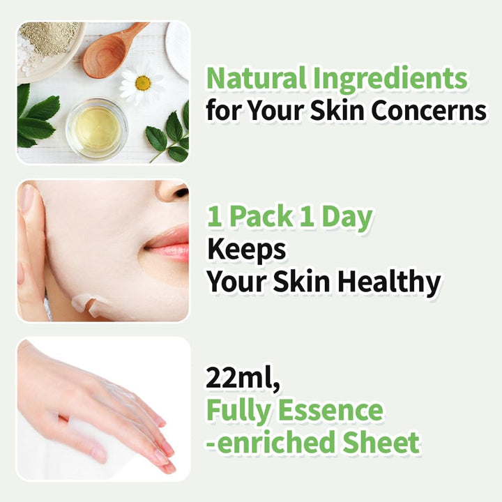 EUNYUL Hoja de mascarillas naturales [Paquete de 10] \u2013 10 tipo...