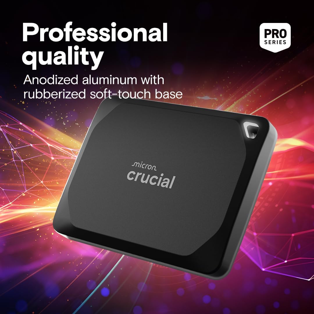 Crucial X10 Pro SSD portátil de 1 TB, lectura de hasta 2100 MB\/s,...