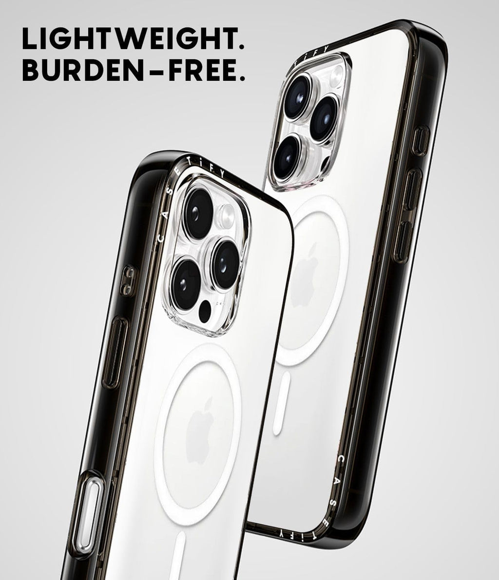 CASETiFY Funda Compact para iPhone 15 Pro Max [Delgada y Elegante/Compatible con Magsafe / Protección contra caídas de 4 pies de grado militar 2X] - Cebra-Marrón - Negro Transparente