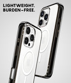 CASETiFY Funda Compact para iPhone 15 Pro Max [Delgada y Elegante/Compatible con Magsafe / Protección contra caídas de 4 pies de grado militar 2X] - Cebra-Marrón - Negro Transparente