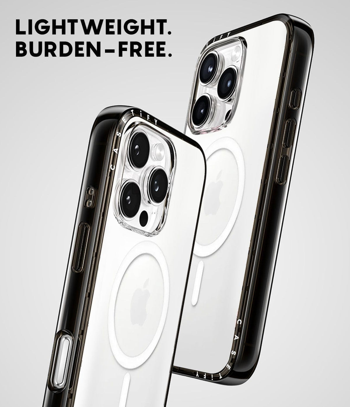 CASETiFY Funda Compact para iPhone 15 Pro Max [Delgada y Elegante/Compatible con Magsafe / Protección contra caídas de 4 pies de grado militar 2X] - Cebra-Marrón - Negro Transparente