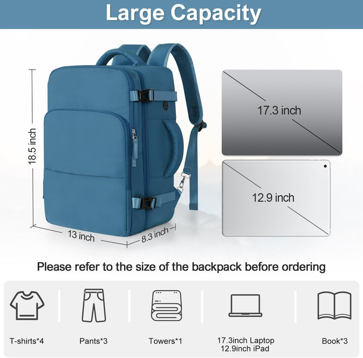 Mochila de Viaje Sinaliy, Azul profundo, X-Grande