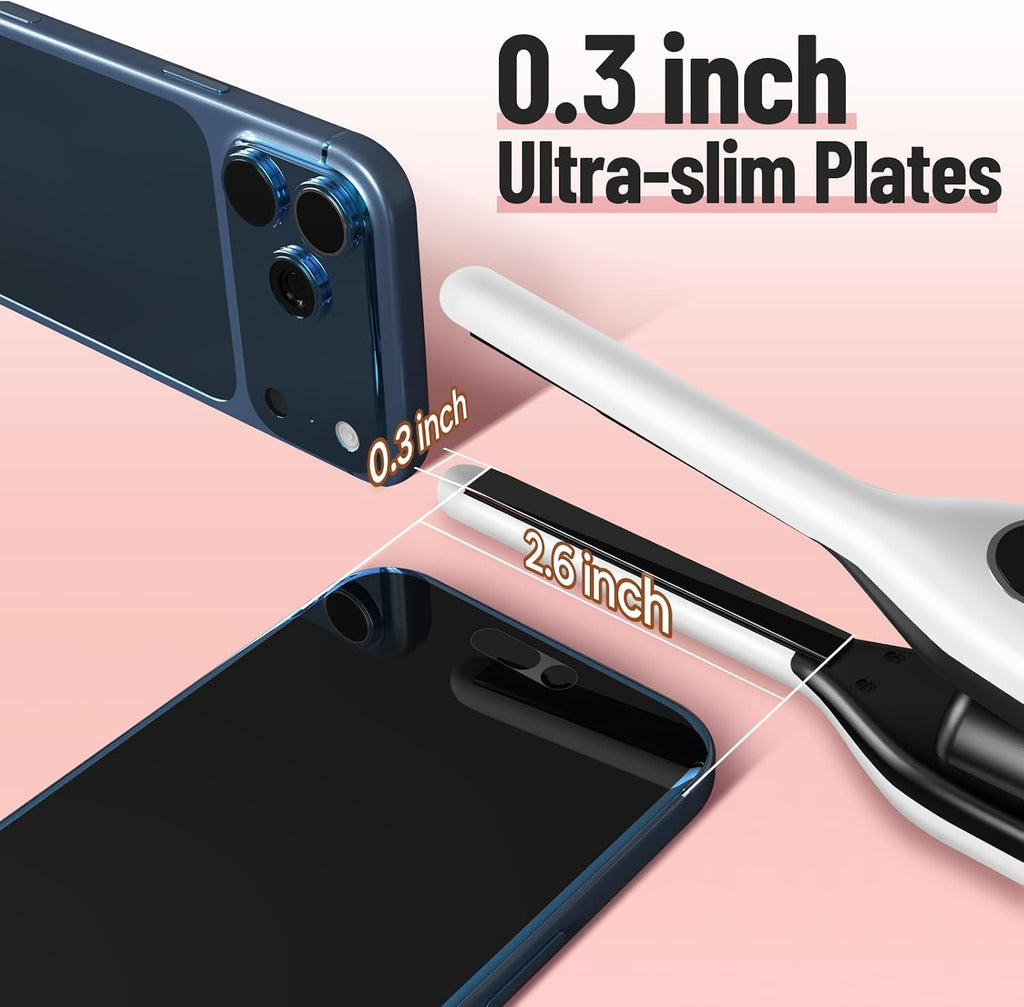 SUNMAY Mini plancha de pelo inalámbrica de 0.3 pulgadas para viajes de pelo, Blanco