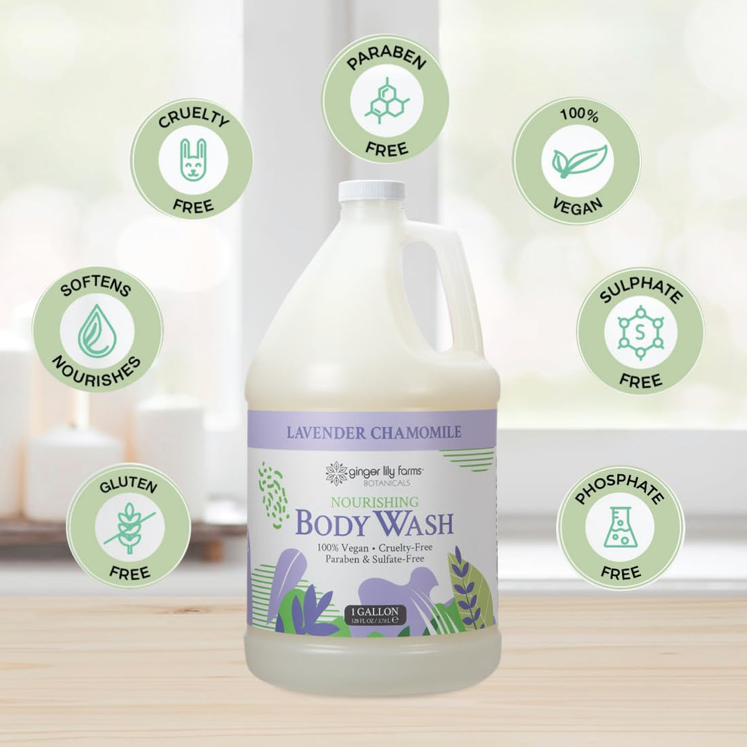 Ginger Lily Farms Botanicals Gel de baño y ducha nutritivo, 100% ve...