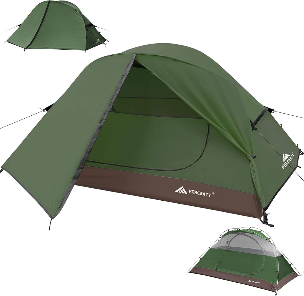 Forceatt Tienda de Campaña para 2 Personas, Tienda de Mochileros Impermeable y Resistente al Viento, Tienda Instantánea Ultraligera con Protección contra la Lluvia para Acampar, Senderismo