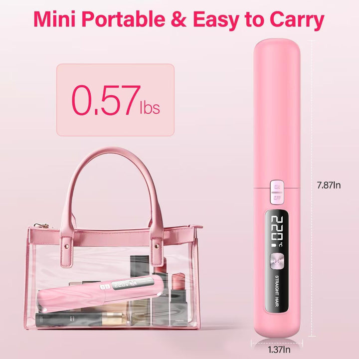 Cordless Hair Straightener and Curler 2 in 1, Mini, Lightweight and...