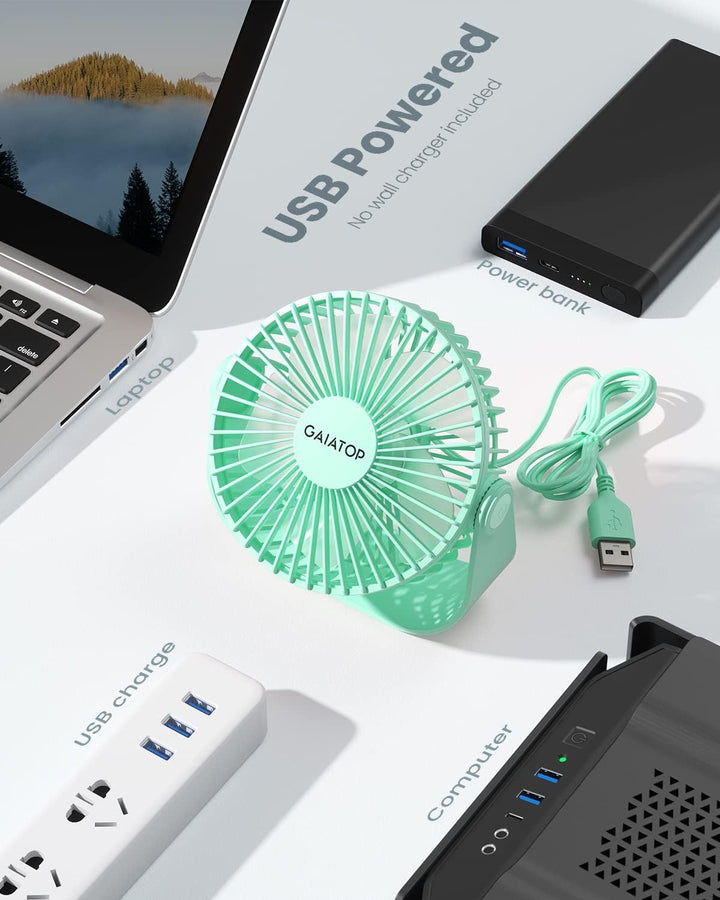 Gaiatop Ventilador de escritorio USB, ventilador de mesa personal p...