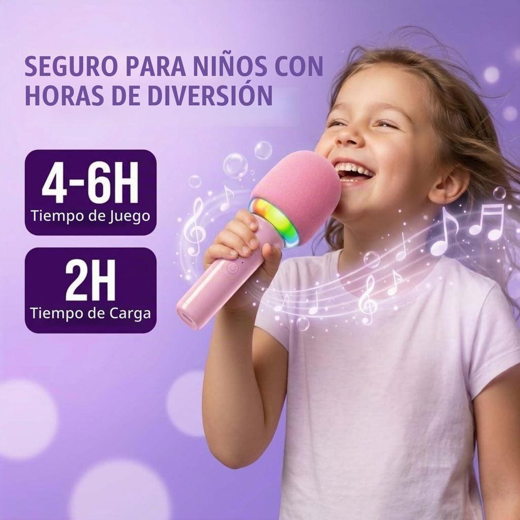 Joomie - Micrófono de karaoke para niños de 3 a 10 años, micrófono inalámbrico Bluetooth y altavoz