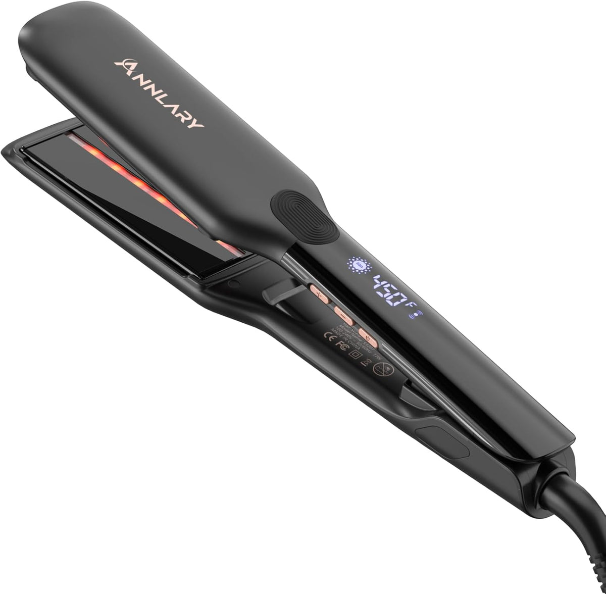 ANNLARY Plancha para el cabello, plancha plana de 1.75 pulgadas con...