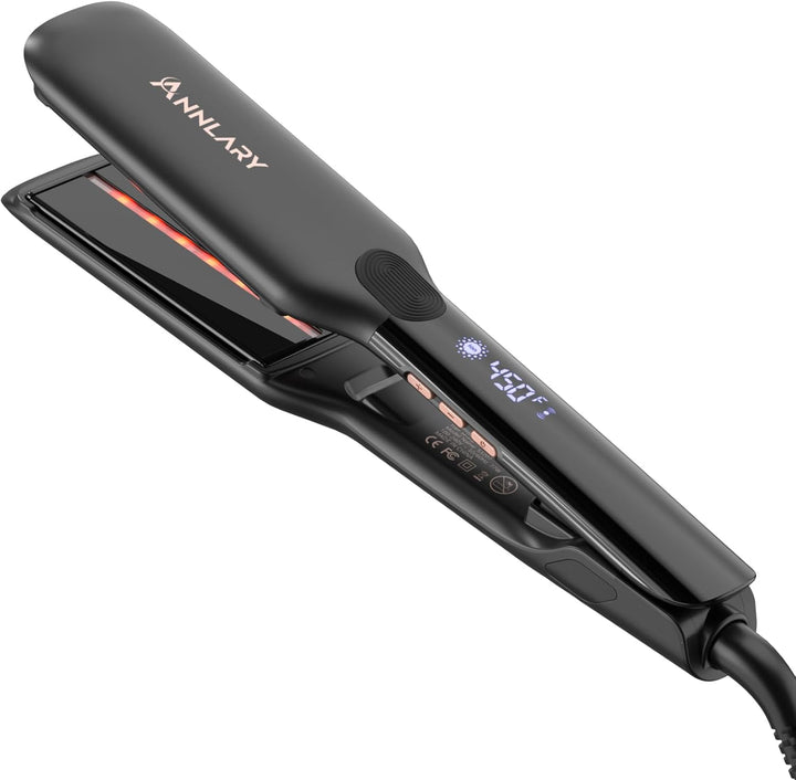 ANNLARY Plancha para el cabello, plancha plana de 1.75 pulgadas con...