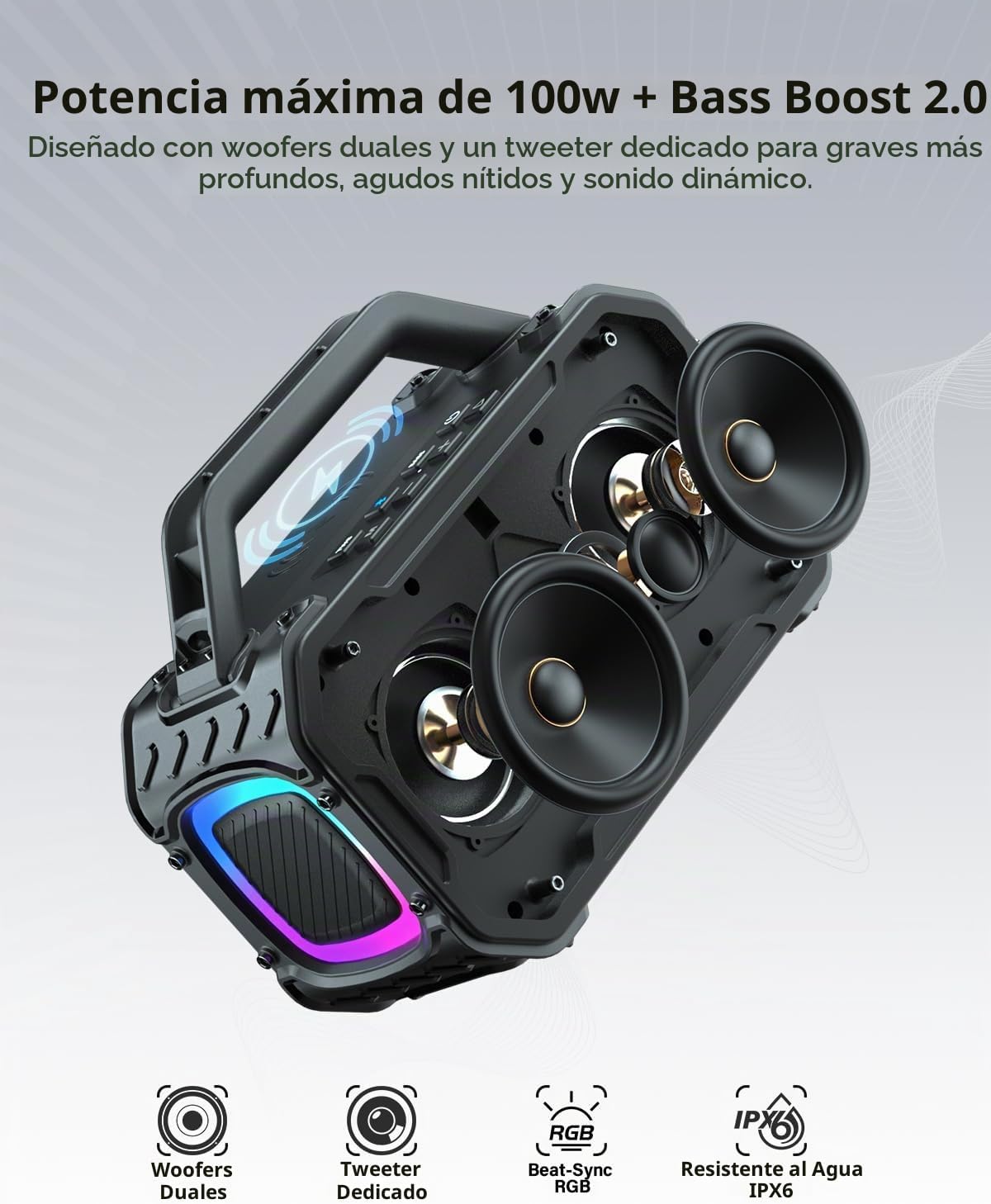 Energizer Altavoces Bluetooth al aire libre, altavoz inalámbrico portátil